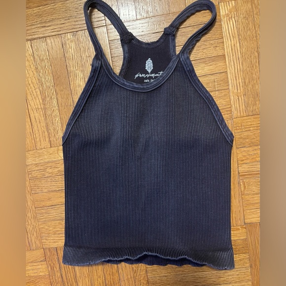 NWOT Free People Happiness Runs Long Crop Top Washed Black Size XS/S $40 - Picture 4 of 10